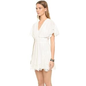 New 6 Shore Rd Pooja Honneymooners Eyelet Embroidered Mini Dress $268 Small